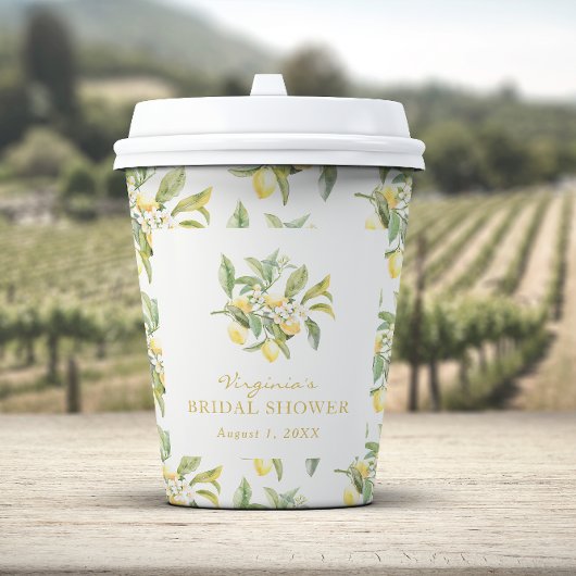 Lemon Floral Brautparty Paper Cups Pappbecher