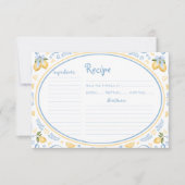 Lemon Floral Brautparty Rezept Karte (Vorderseite)
