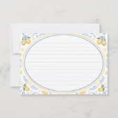 Lemon Floral Brautparty Rezept Karte (Rückseite)