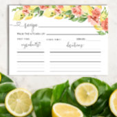Lemon Floral Brautparty Rezept Karte