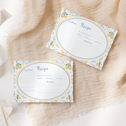 Lemon Floral Brautparty Rezept Karte
