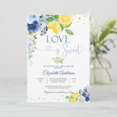 Lemon Floral Bridal Shower Invitation Einladung (Stehend Vorderseite)