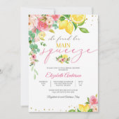 Lemon Floral Bridal Shower Invitation Einladung (Vorderseite)