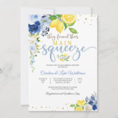 Lemon Floral Bridal Shower Invitation Einladung (Vorderseite)
