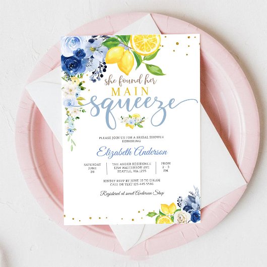 Lemon Floral Bridal Shower Invitation Einladung
