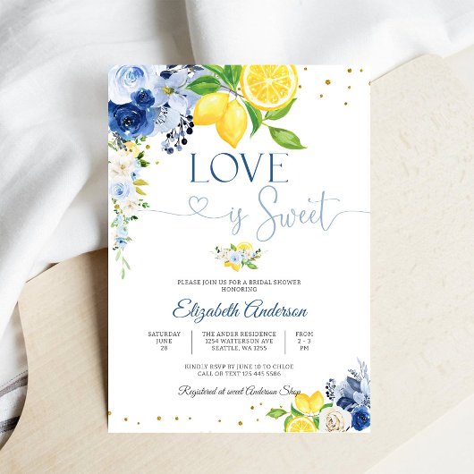 Lemon Floral Bridal Shower Invitation Einladung