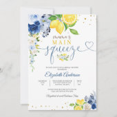Lemon Floral Bridal Shower Invitation Einladung (Vorderseite)