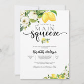 Lemon Floral Bridal Shower Invitation Einladung (Vorderseite)