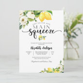 Lemon Floral Bridal Shower Invitation Einladung (Stehend Vorderseite)