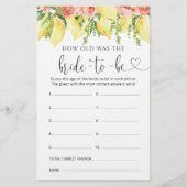 Lemon Floral Bridal wie alt war das Brautspiel (Vorderseite)