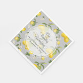 Lemon Floral Citrus Greenery Gray n n Yellow Weddi Serviette (Ecke)