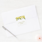 Lemon Floral Citrus Modernes Personal Business Quadratischer Aufkleber (Umschlag)