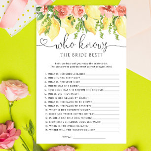 Lemon Floral, der Braut kennt das beste Duschspiel