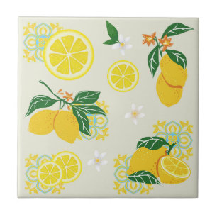 Lemon Floral Fliese