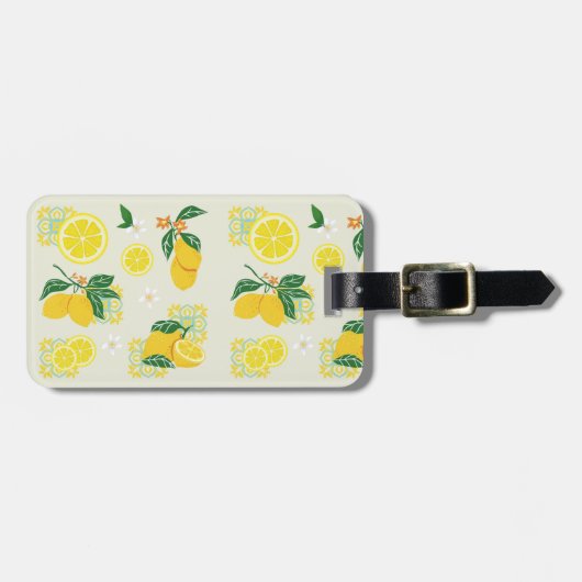 Lemon Floral Gepäckanhänger (Vorderseite horizontal)