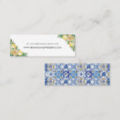 Lemon Floral Greenerity Wedding Website Card Mini Mini Visitenkarte (Vorne/Hinten)