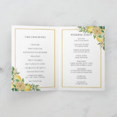 Lemon Floral Greenery Azure Mosaic Tiles Wedding Programm (Innenseite)