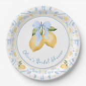 Lemon Floral Italian Bow Brautparty Pappteller (Vorderseite)