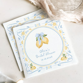 Lemon Floral Italian Bow Brautparty Serviette