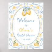 Lemon Floral Italian Bow Brautparty Welcome Foa Poster (Vorne)