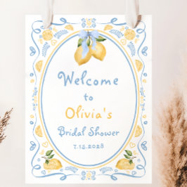 Lemon Floral Italian Bow Brautparty Welcome Foa Poster