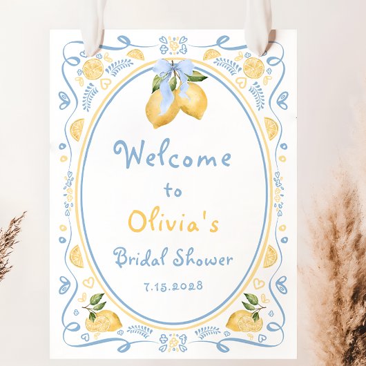 Lemon Floral Italian Bow Brautparty Welcome Foa Poster