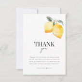 Lemon Floral & Italian Tile Citrus Brautparty Dankeskarte (Vorderseite)