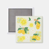 Lemon Floral Magnet (Vorderseite/Rückseite)