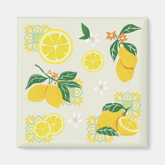 Lemon Floral Magnet (Vorne)