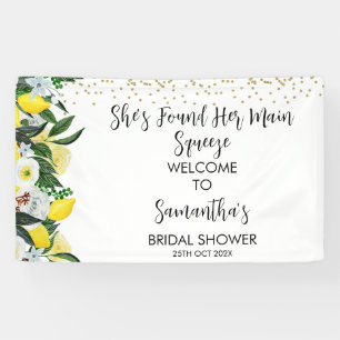 Lemon Floral Main Squeeze Brautparty Banner