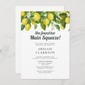 Lemon Floral Main Squeeze Brautparty Einladung (Vorne/Hinten)