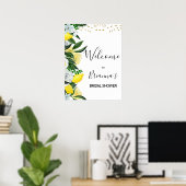 Lemon Floral Main Squeeze Brautparty Willkommen Poster (Heimbüro)