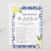 Lemon Floral Mediterranes Brautparty Einladung (Vorderseite)