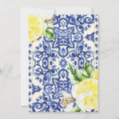 Lemon Floral Mediterranes Brautparty Einladung (Rückseite)