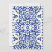 Lemon Floral Mediterranes Brautparty Einladung (Rückseite)