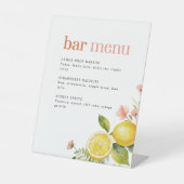 Lemon Floral | Menü "Retro Pink Cocktail Bar" Sockelschild (Vorderseite)
