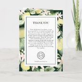 Lemon Floral Monogram Emerald Green Wedding geklap Programm (Rückseite)