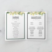 Lemon Floral Monogram Emerald Green Wedding geklap Programm (Innenseite)