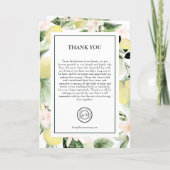 Lemon Floral Monogram White Wedding geklappt Programm (Rückseite)