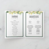 Lemon Floral Monogram White Wedding geklappt Programm (Innenseite)