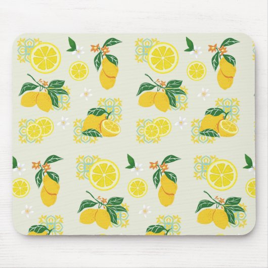 Lemon Floral Mousepad (Vorne)