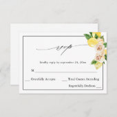 Lemon Floral no Meal UAWG V2 RSVP Karte (Vorne/Hinten)
