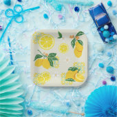 Lemon Floral Pappteller (Party)