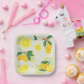 Lemon Floral Pappteller (Party)
