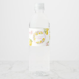 Lemon Floral Pink Birthday Wasserflaschenetikett