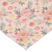 Lemon  Floral pink Peony rustic Pattern  Tischdecke (Schrägansicht)