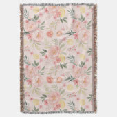 Lemon Floral rosa Peony Pattern Decke (Vorderseite Vertikal)