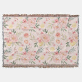 Lemon Floral rosa Peony Pattern Decke (Vorderseite)