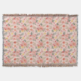 Lemon Floral rosa Peony Pattern Decke