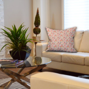 Lemon Floral rosa Peony rustikales Muster Kissen